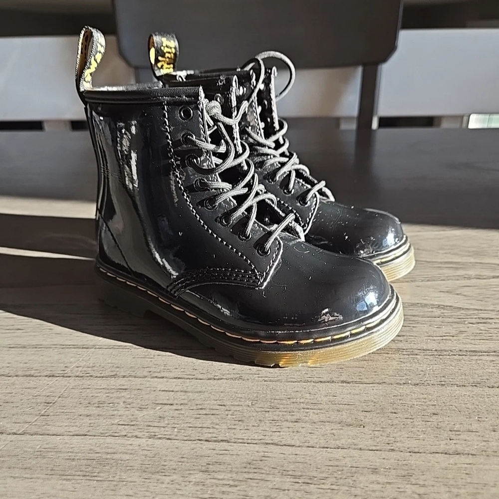 Dr. Martens Shiny Black Kids Boots